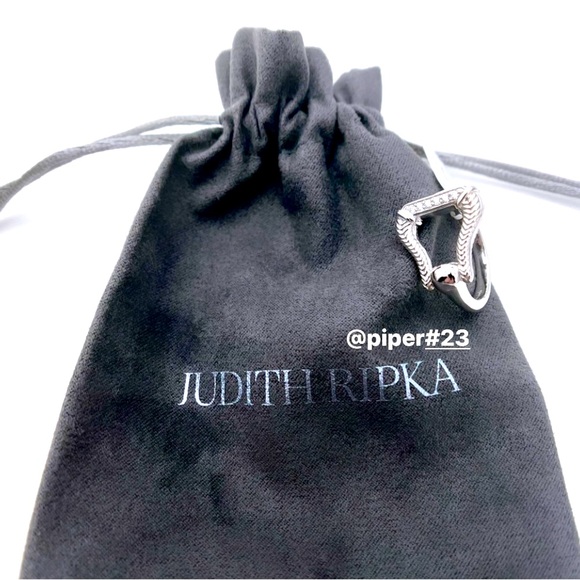 NWT Judith Ripka Vienna Diamond Sterling Silver Stirrup Ring-size 8 - Picture 7 of 11